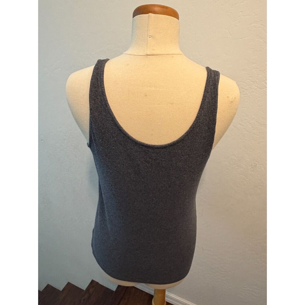 APT. 9 Essentials Ribbed Tank Top, Size Large Charcoal Gray - Picture 3 of 3